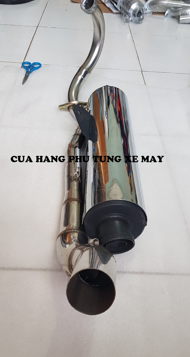 Pô CBR REDLEO xịn gắn xe Dream, Wave, Sirius, Cup (kèm cổ 2 khúc inox 201 + lò xo)