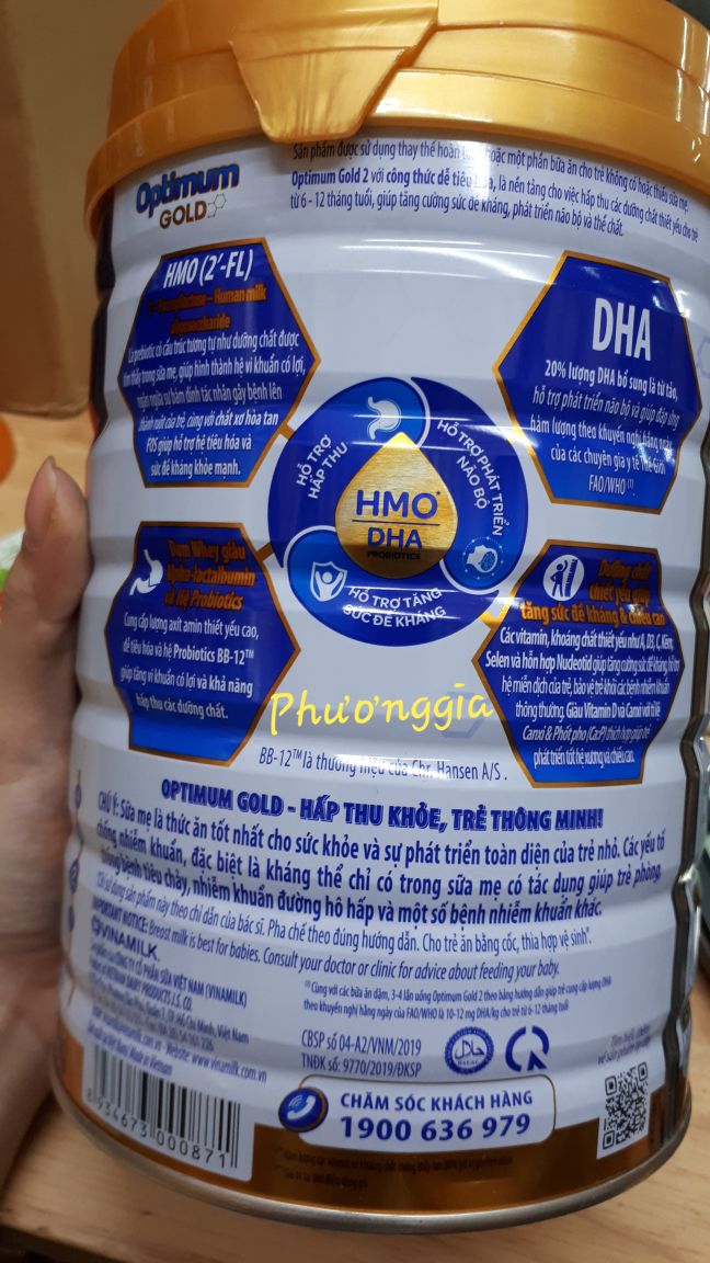 (Date mới) Sữa Optimum Gold 2 800g (mẫu mới)