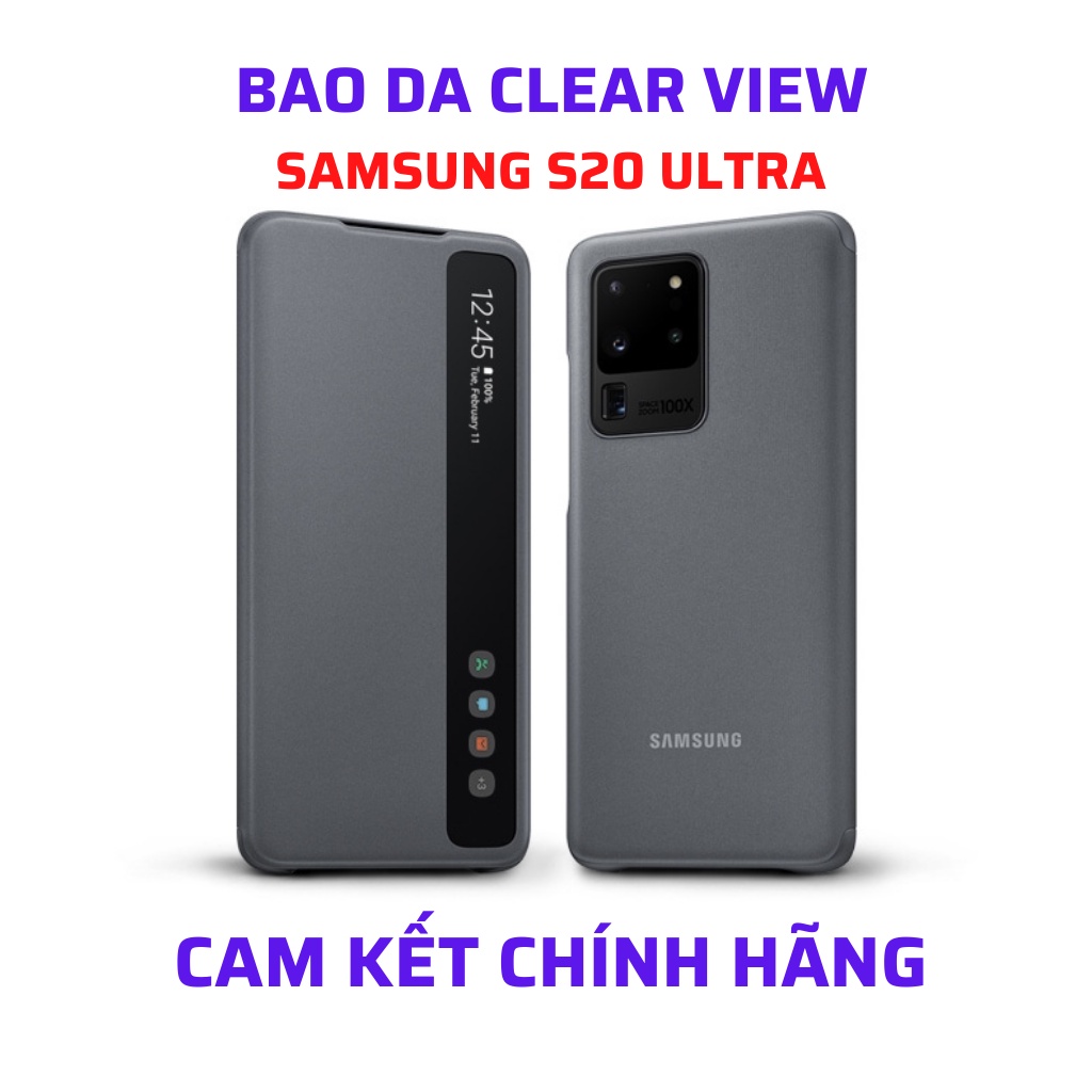 [CHÍNH HÃNG] Bao Da Clear View Samsung Galaxy S20 Ultra