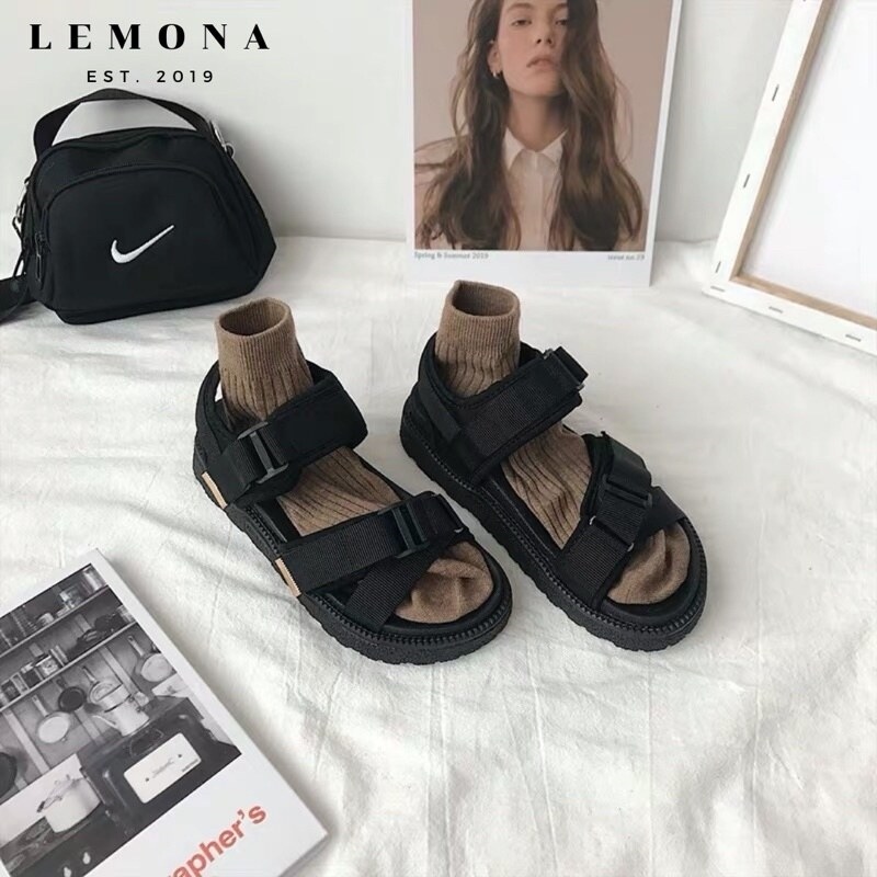 TÍNH ULZZANG CÁ G982 SANDAL ĐEN CHÉO 2022 QUAI