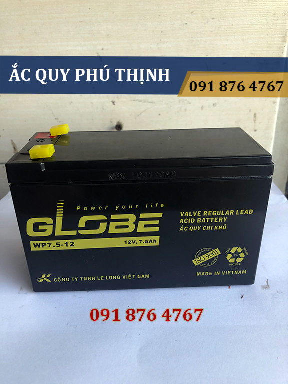Ắc quy Khô dành cho UPS GLOBE 12V- 7.5Ah (WP7.5-12)