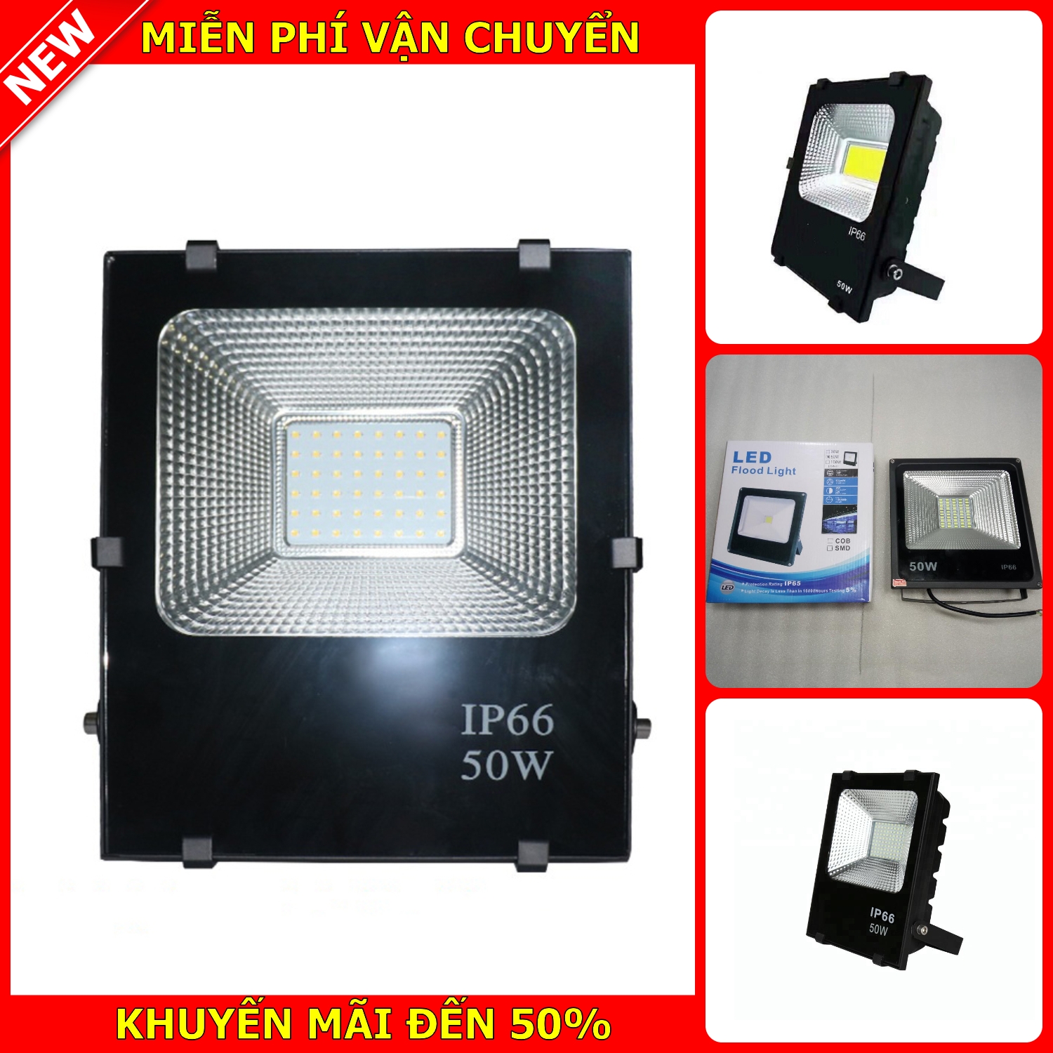 [HCM]Đèn Pha led 50W T13T8 sử dụng công nghệ led siêu sáng  tiết kiện điện năngchống nước và chịu nhiệt tốtđèn led pha sử dụng trong nhà xưởng hoặc sân vườn  mẫu mới - bảo hành 6 tháng