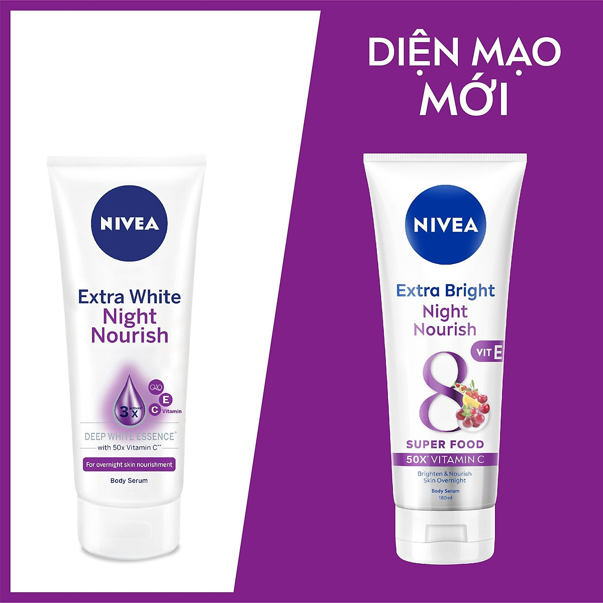 Serum Dưỡng Thể Trắng Da Ban Đêm Nivea 180ml