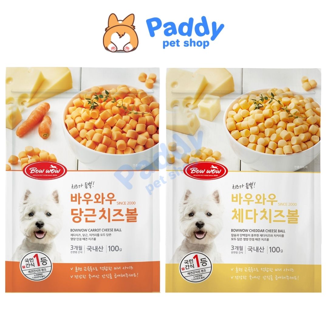 Bánh Thưởng Cho Chó Phô Mai Viên Bowwow Cheese Ball 100g