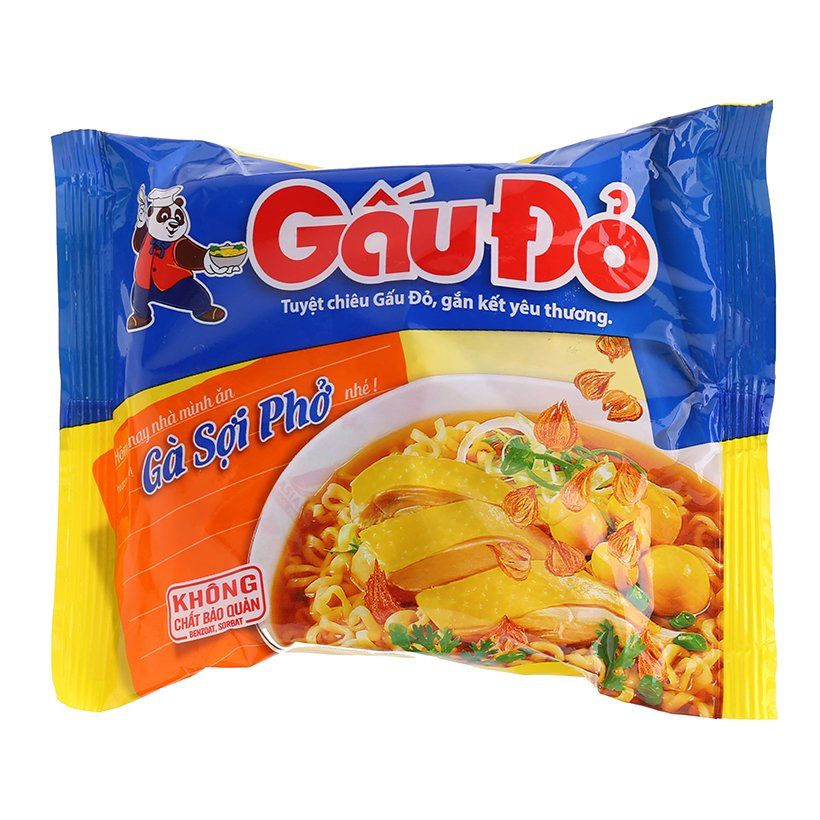 Thùng 30 gói mì gấu đỏ tôm gà  tôm gà  (30gX63g)