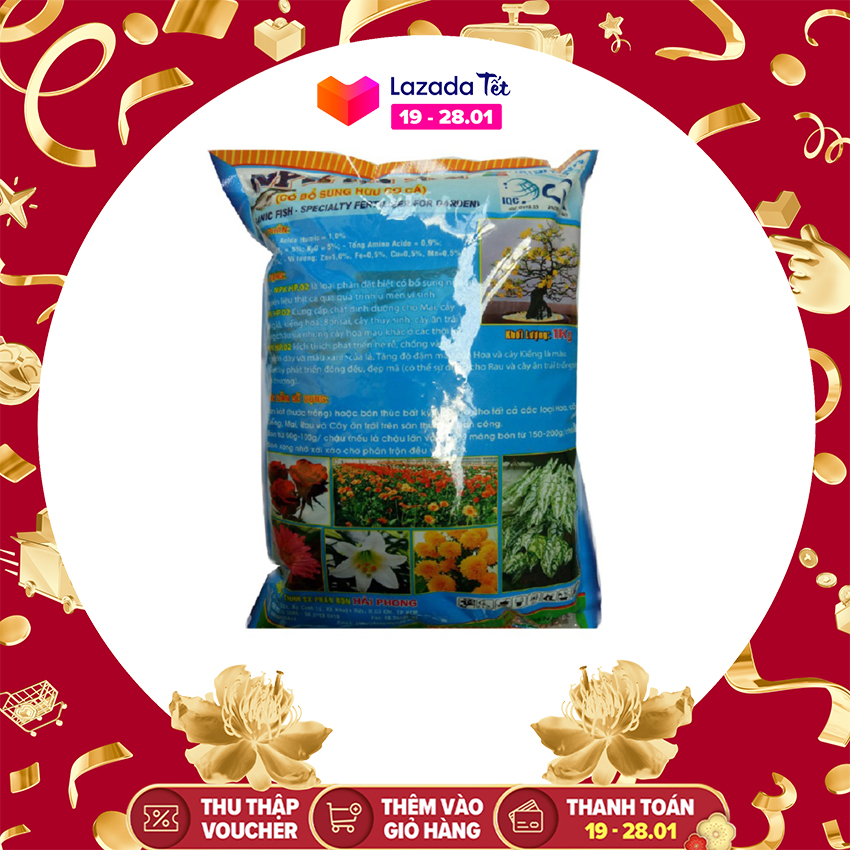 Phân NPK cao cấp có bổ sung hữu cơ cá