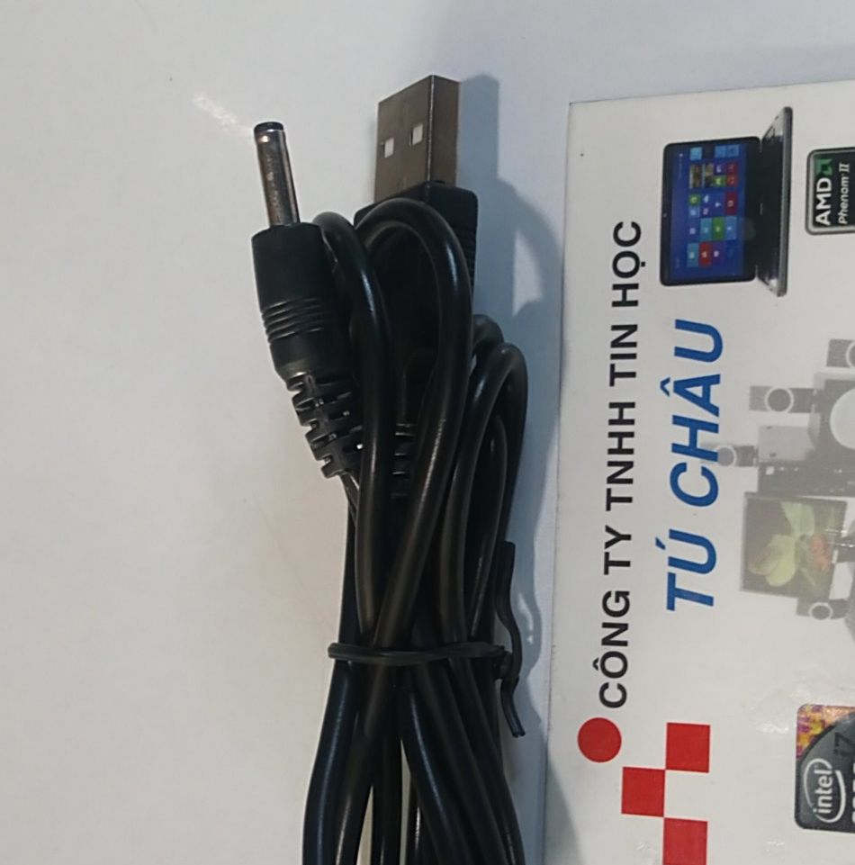 Cáp nguôn USB ra đầu tròn NHỎ (Chuẩn 3.5mm X 1.35mm - Cáp dài 1.2m)