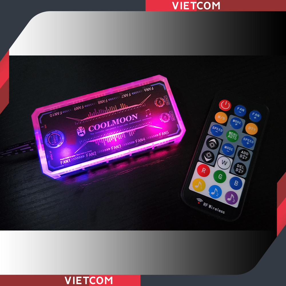 Bộ Hub + Remote Coolmoon - Phiên bản mới - Hỗ Trợ ARGB Sync & Music Sync