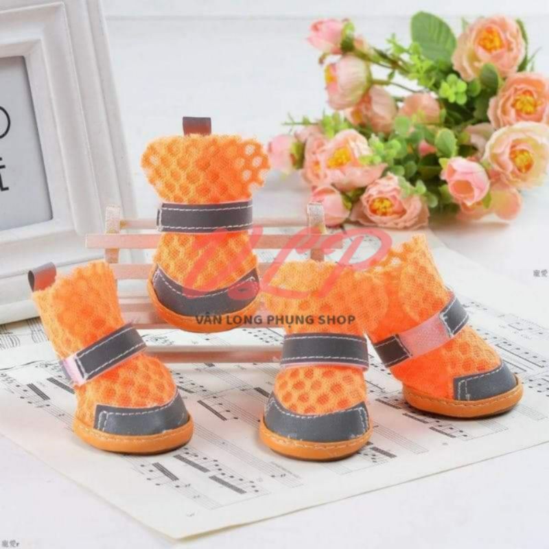 Set 4 Chiếc giày lưới chân cho thú cưng / chó / mèo