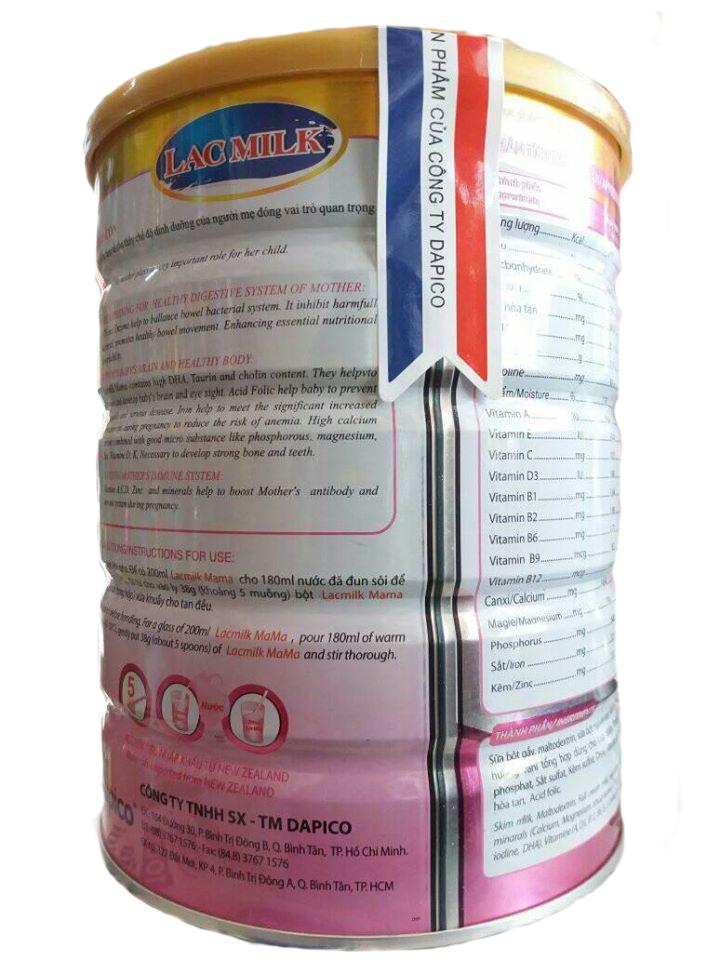 Sữa bà bầu LACMILK MAMA 900G
