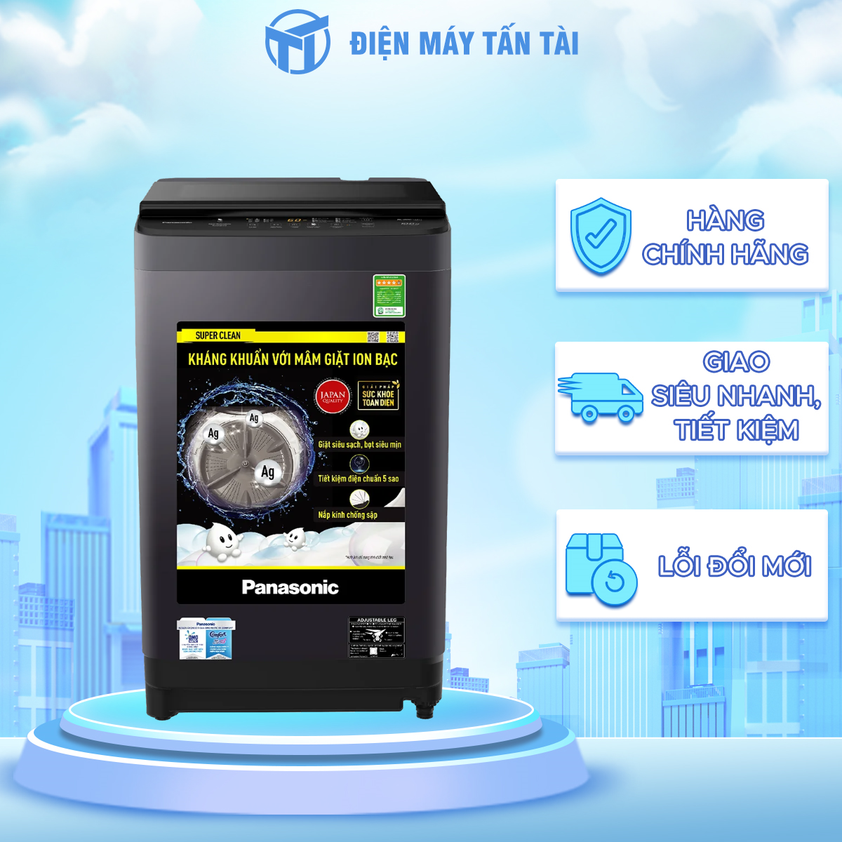 Máy giặt panasonic 9 kg na-f90s10brv - giao toàn quốc - freeship hcm