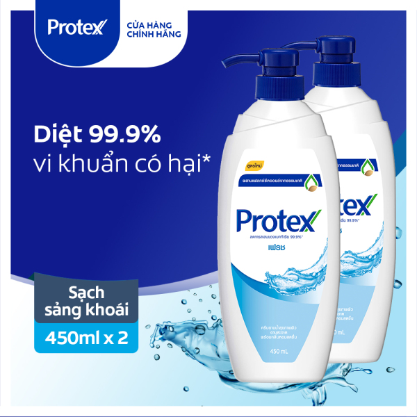 Bộ 2 Sữa tắm diệt 99.9% vi khuẩn Protex Fresh sạch sảng khoái 450ml/chai