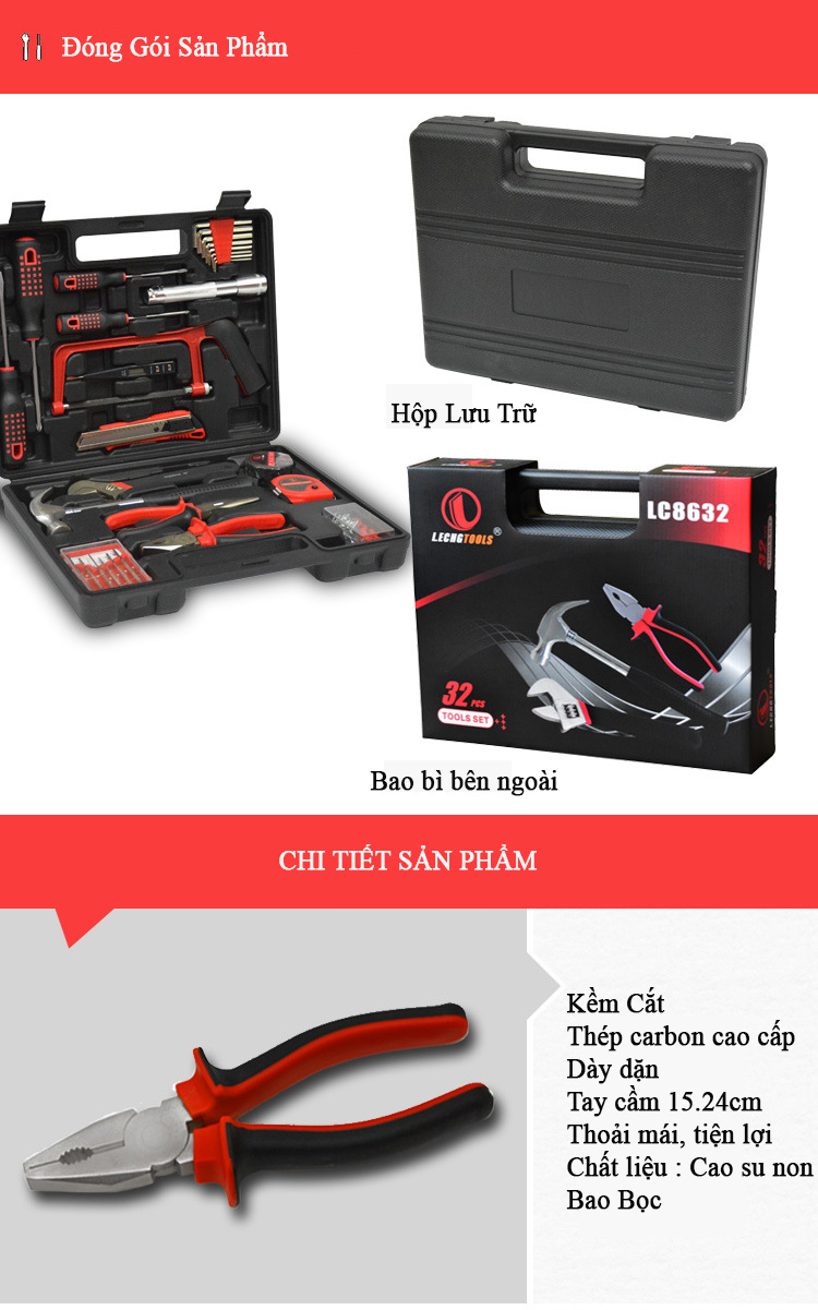 Bộ dụng cụ sửa chữa đa năng 32 món Lechgtools LC8632