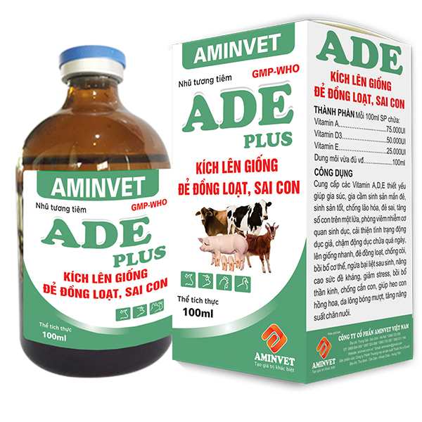 Ade plus 20ml/100ml dùng cho chó, mèo, gia súc, gia cầm