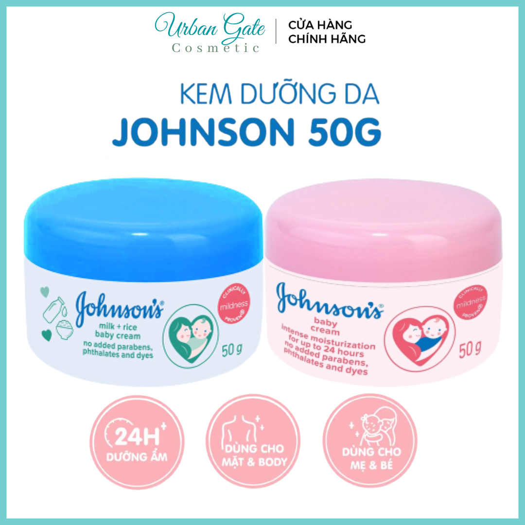Kem Dưỡng Da JOHNSON S BABY Milk Cream Cream 50g Kem dưỡng ẩm cho bé nắp