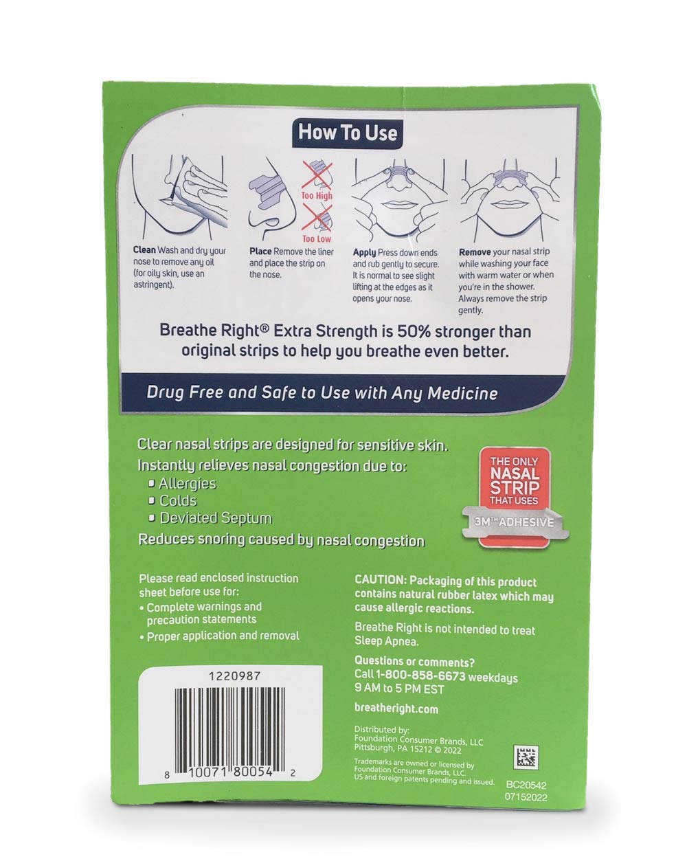 Miếng dán thông mũi Breathe Right Nasal Strips 72 miếng