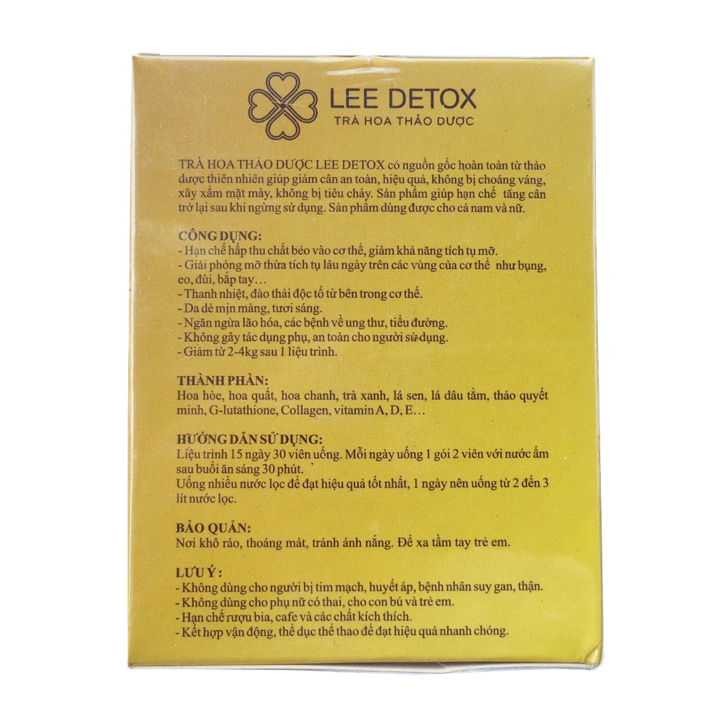 Trà Hoa Giảm Cân Lee Detox (30v)