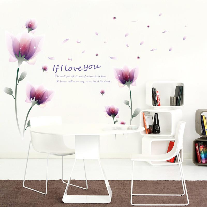 [HCM]DECAL DÁN TƯỜNG HOA PHA LÊ TÍM VÀ CÔ BÉ ĐÁNH ĐÀN