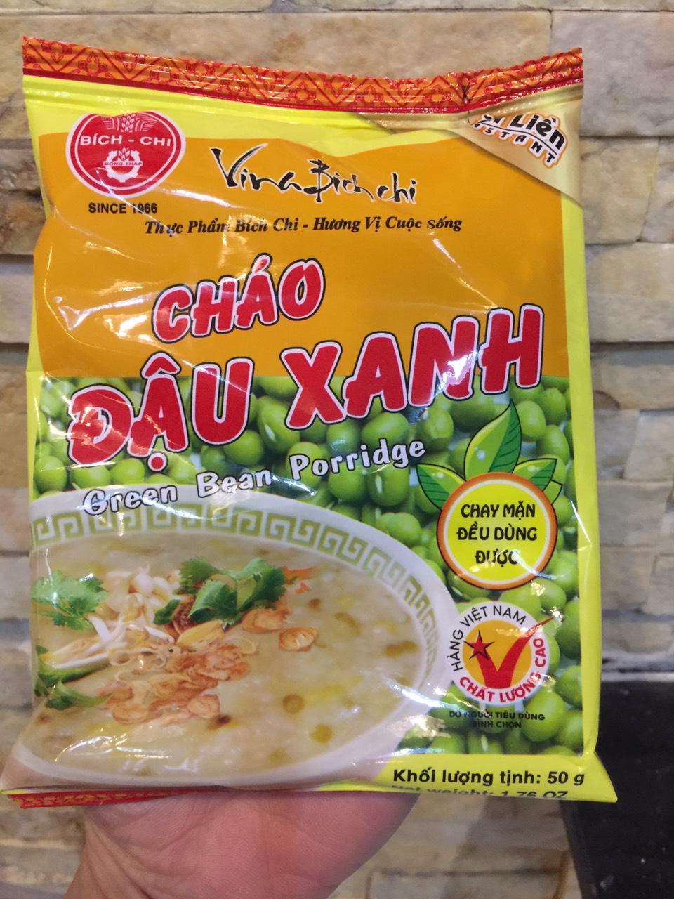 COMBO 10 GÓI CHÁO ĂN LIỀN ĐẬU XANH VINA BÍCH CHI (DÙNG CHAY MẶN ĐỀU ĐƯỢC)