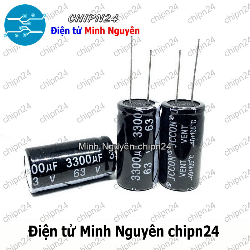 [1 con] (J3) Tụ hóa 3,300uF 63V Đen (18x35mm) (3300uF 63V) - HH005756