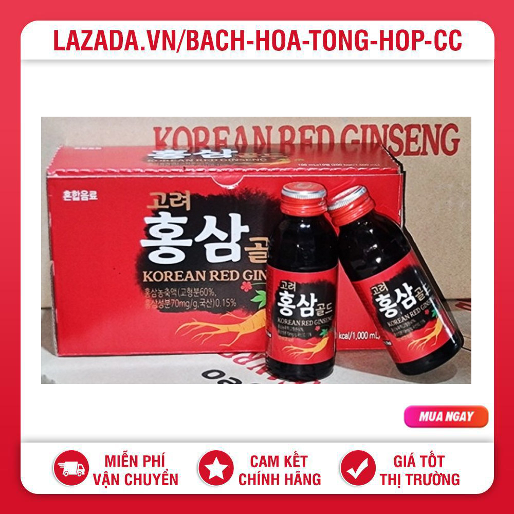 Nước Hồng Sâm Korean Red Ginseng Gold (100ml x 10) - Date 11.2024
