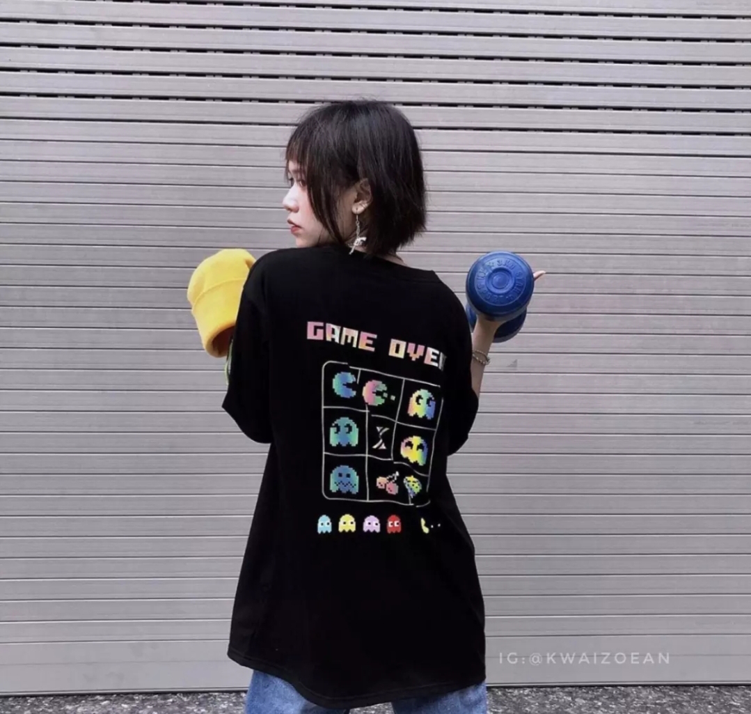 Áo Thun Nam Nữ Form Rộng Hàn Quốc In Hình Game Over Độc Đẹp Vải Dày Mịn Thoáng Mát Thiết Kế Thời Trang Kiểu Dáng Năng Động Trẻ Trung