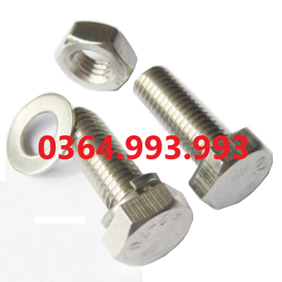 Gói 20 Bộ Bulong 8 ly INOX M8x25, M8x30, M8x40, M8x45, M8x50 đầu lục giác (B+E+P+V)