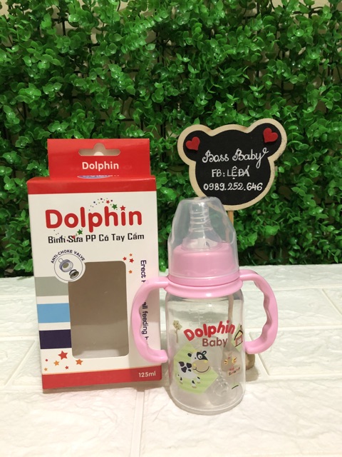 Bình Sữa Cổ Hẹp Có Tay Cầm Dolphin 120Ml/240Ml