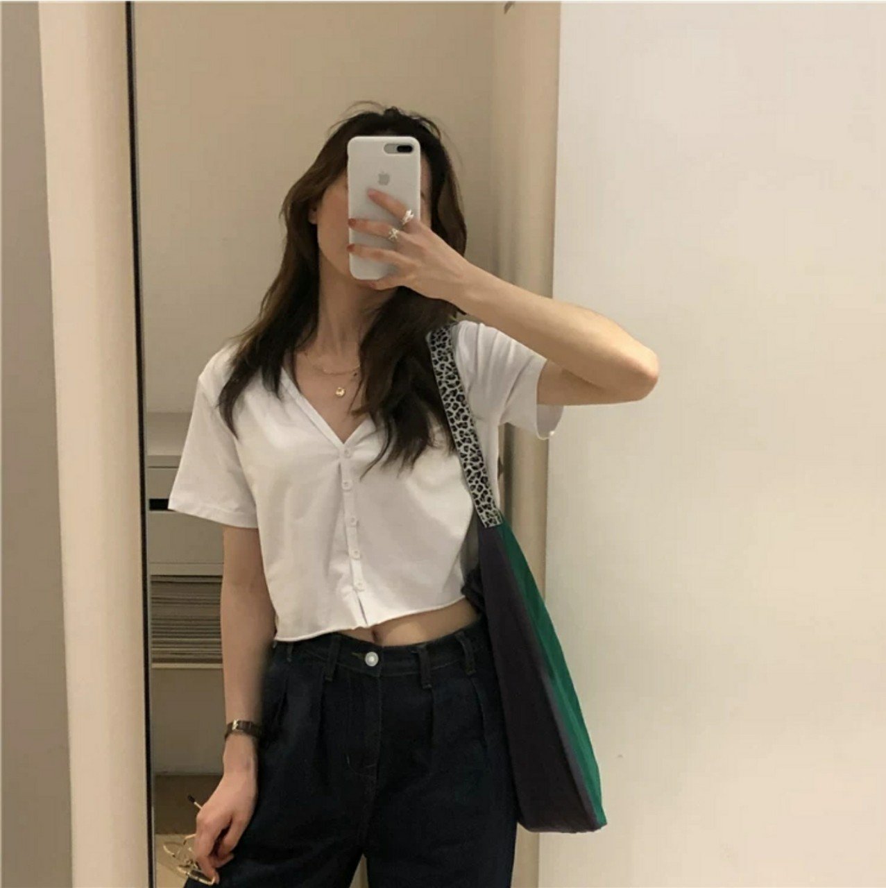 Áo Croptop YUNI Cổ Tim Tay Lỡ Unisex