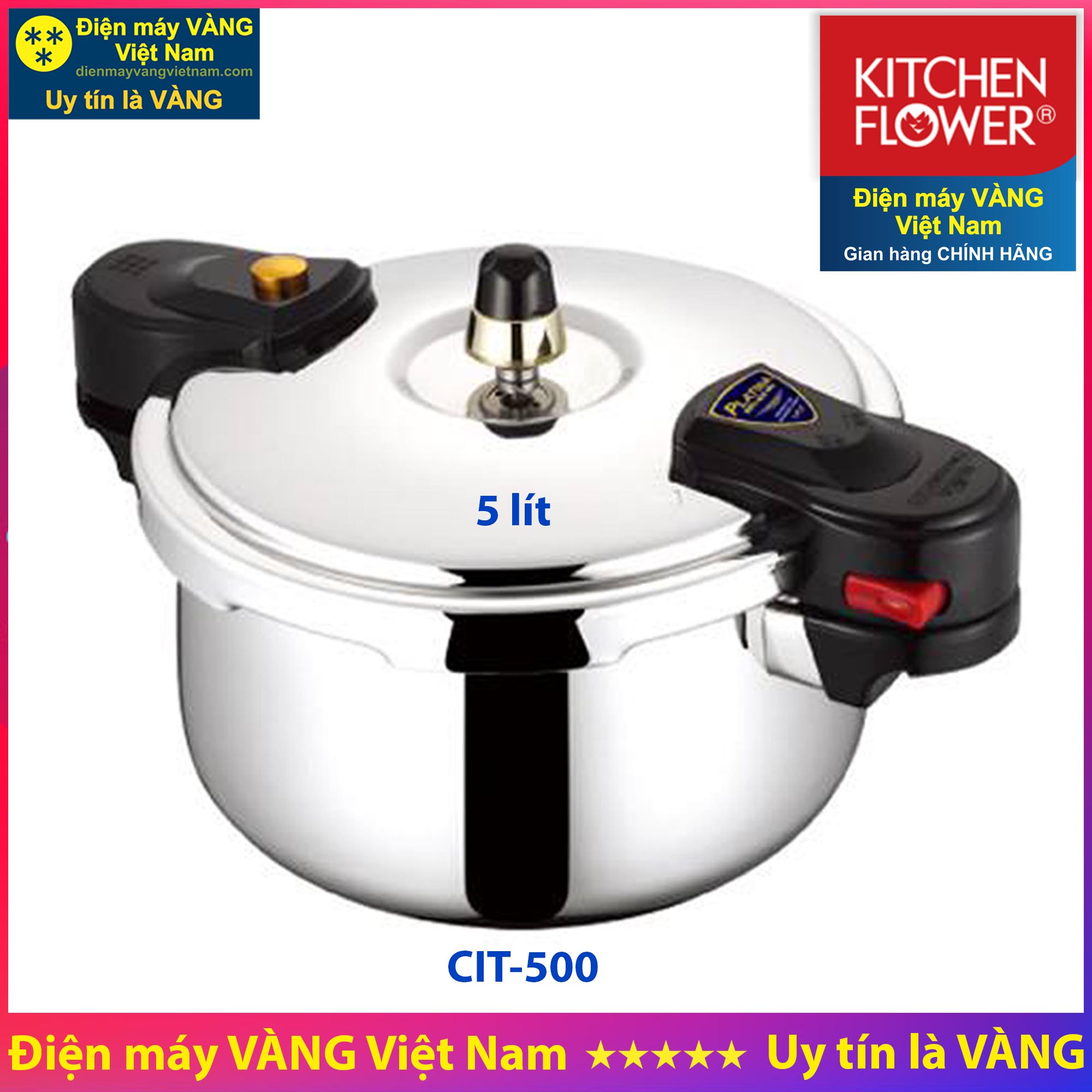 Nồi áp suất inox hàn quốc kitchen flower cit-300 cit-400 cit-500 cit-600