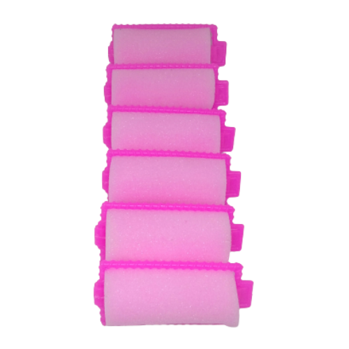 [HÀNG CÓ SẴN]Combo 6 ống cuốn tóc mút tạo kiểu màu hồng-lô cuốn(quấn)  tóc