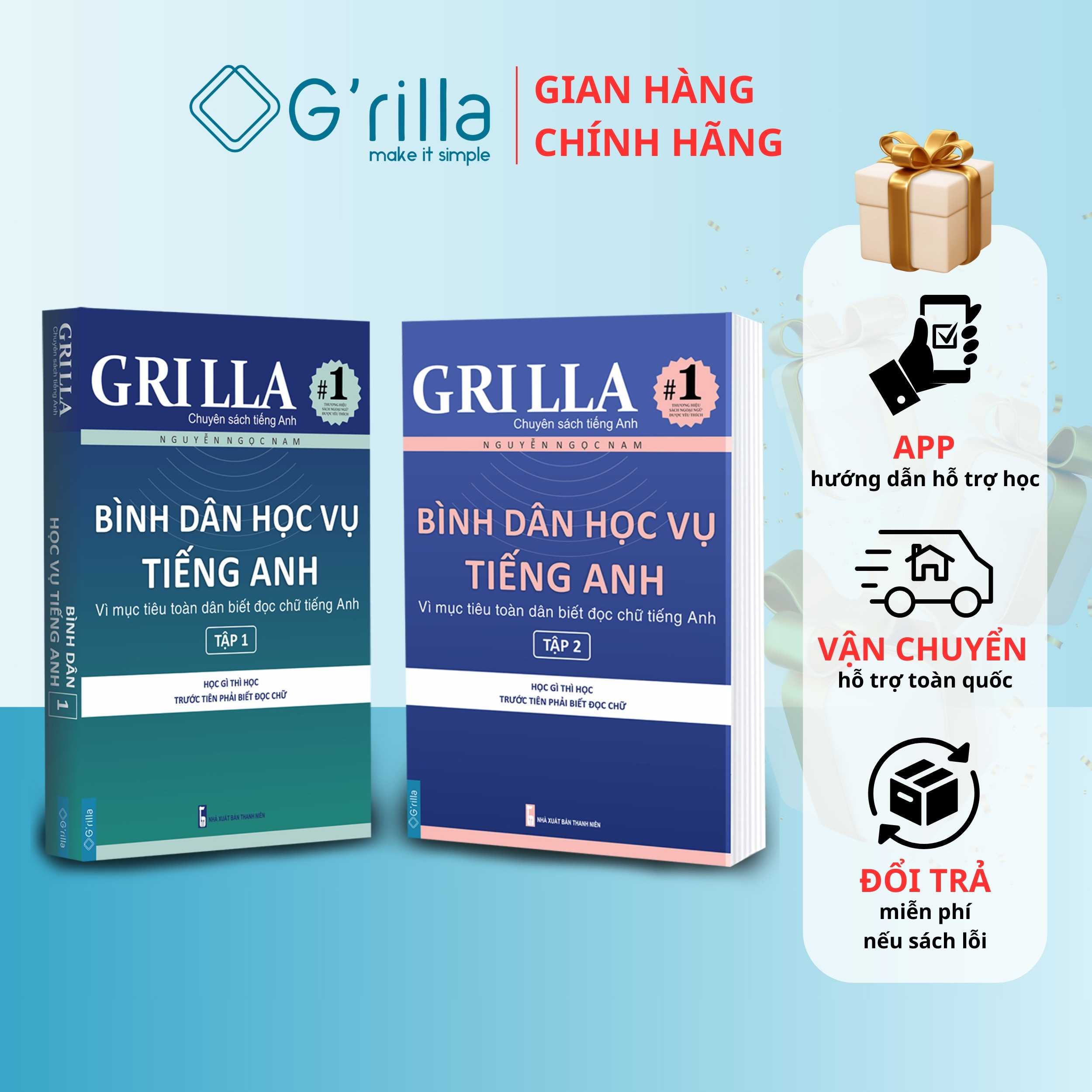 Sách tiếng Anh GRILLA - Bình dân học vụ tập 1 & 2