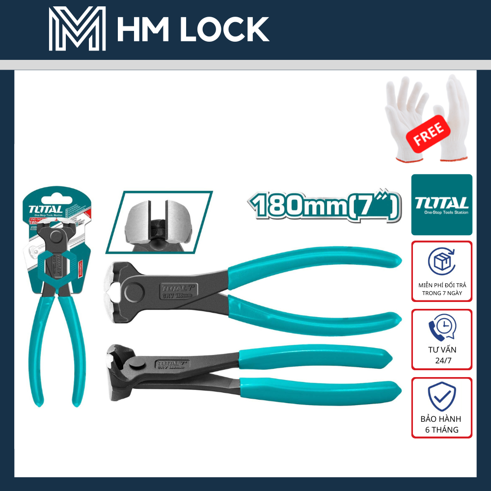 Kìm càng cua 7 inch 8 inch 200mm total - thép cr-v siêu bén, không gỉ cao cấp - tht260702 - hm lock