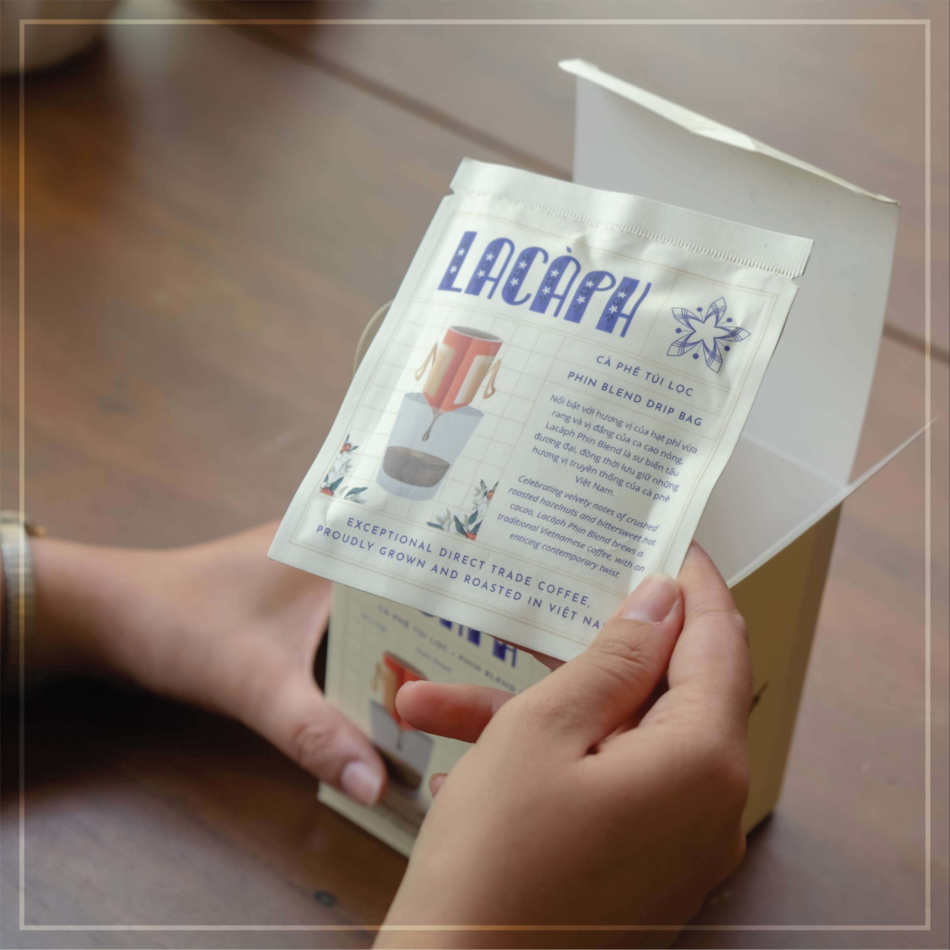 Cà phê túi lọc Lacàph Phin Blend - Hàng chính hãng
