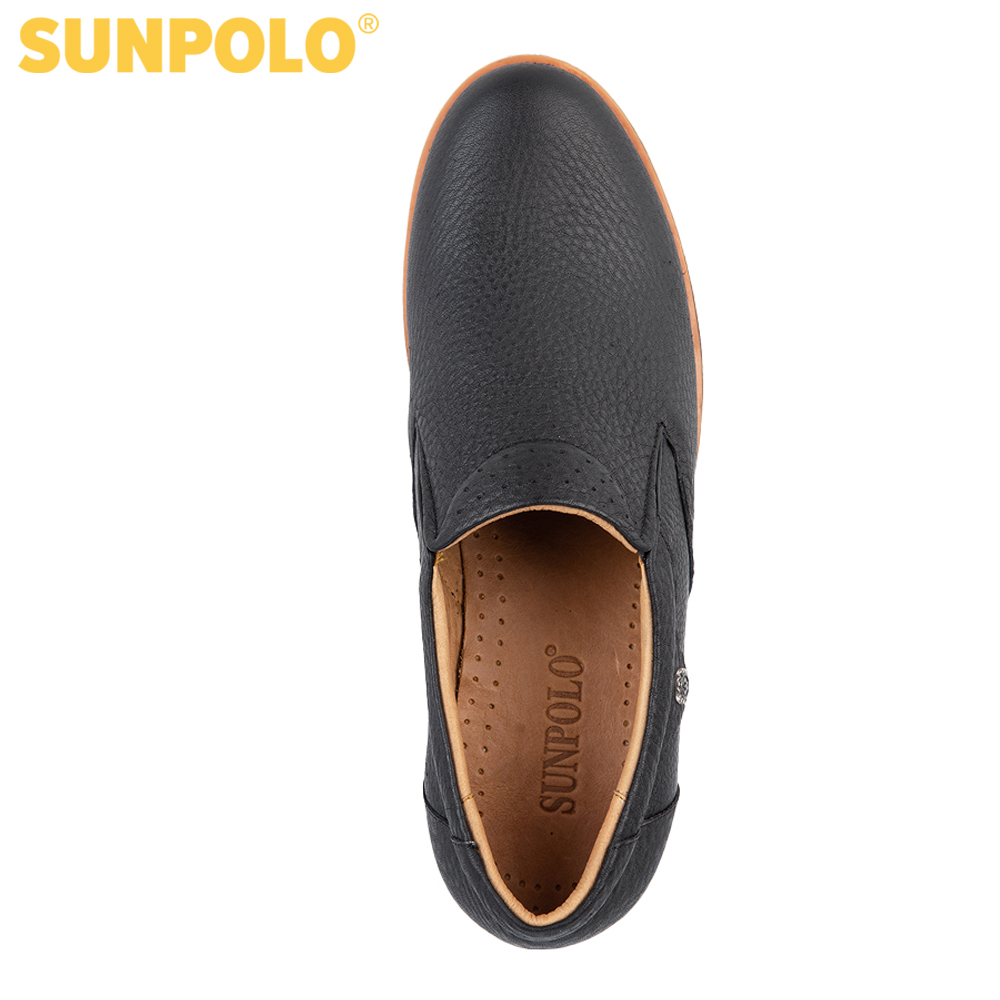 Giày mọi nam da bò SUNPOLO SUMU01 (Đen, Nâu)