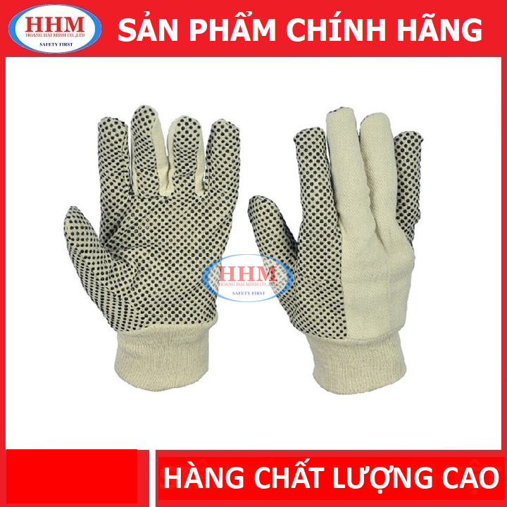 Hộp 10 đôi Găng tay vải phủ hạt nhựa