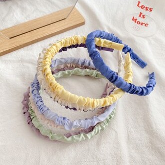 Băng Đô Cài Tóc 💖𝐅𝐑𝐄𝐄 𝐒𝐇𝐈𝐏💖 Vải Satin Gấp Nếp Basic Nhiều Màu