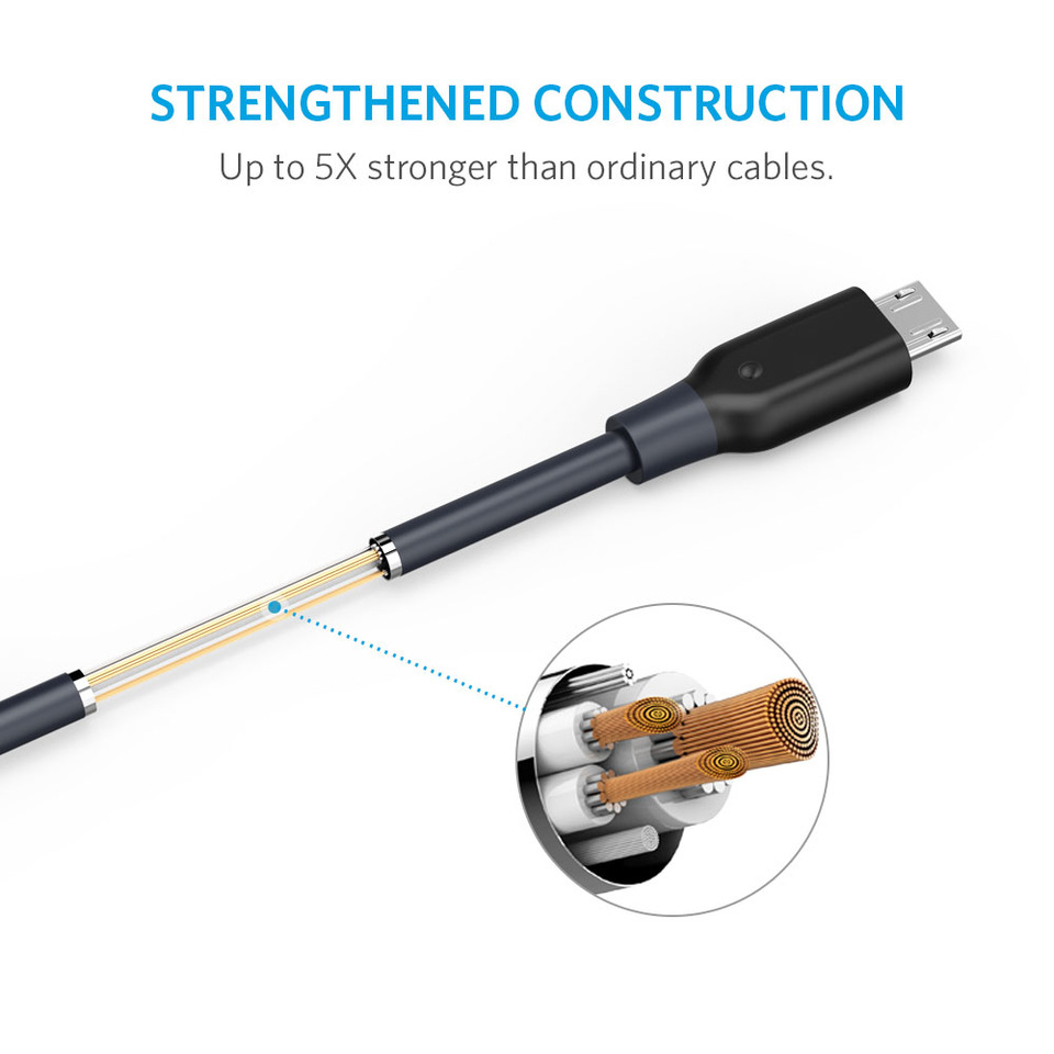 Cáp Micro USB Anker PowerLine - Dài 3m - A8134