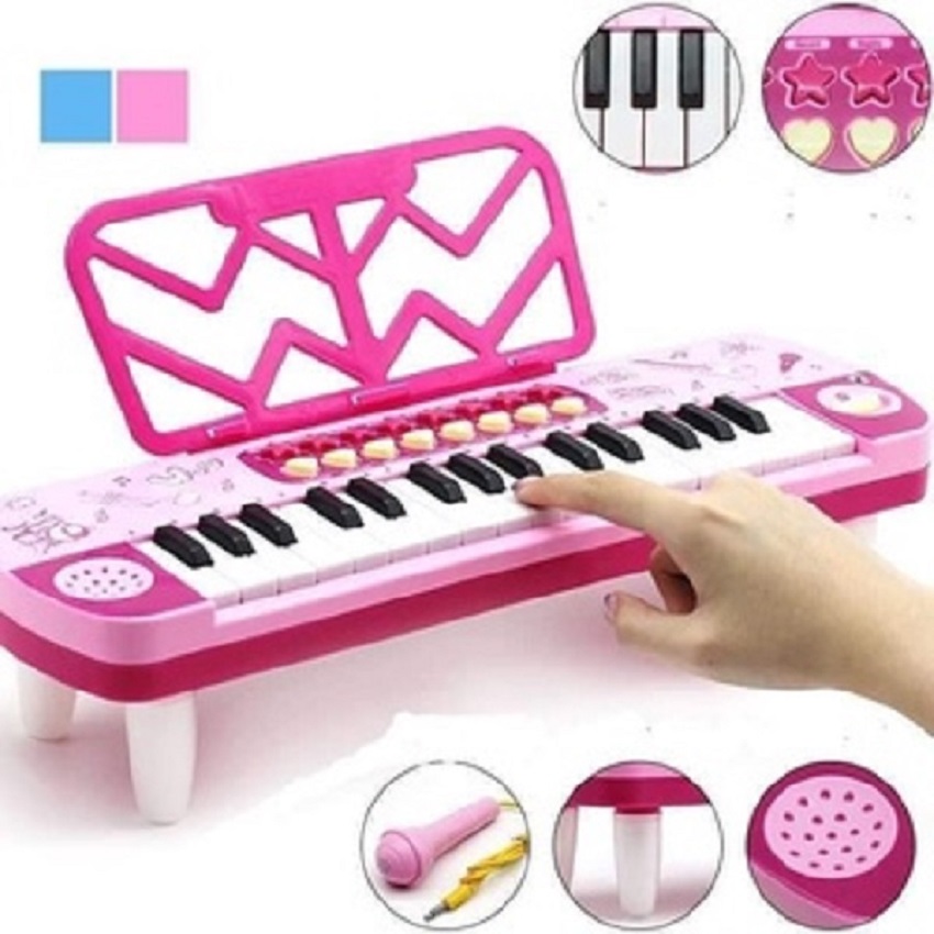 Đàn kèm mic cho Bé Có Đèn Nhạc Và Micro Chuẩn Âm