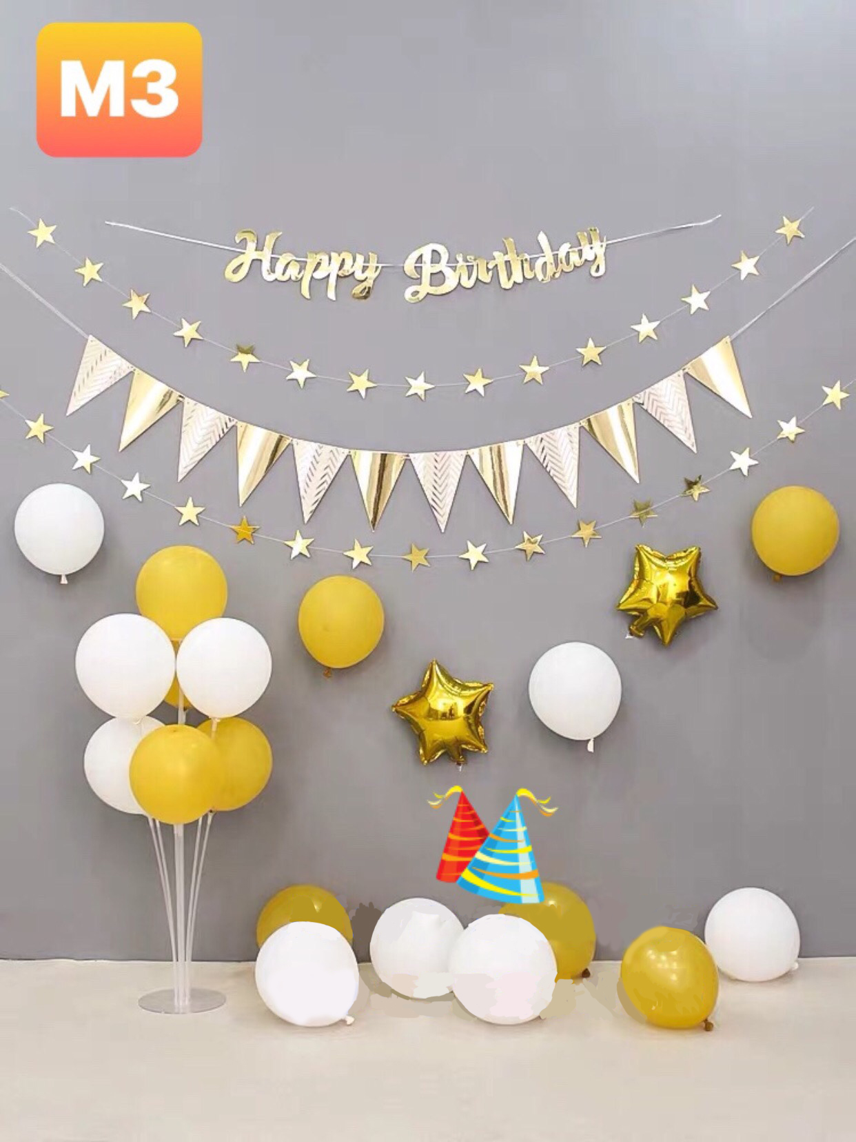 [HCM]set trang trí sinh nhật ép kim