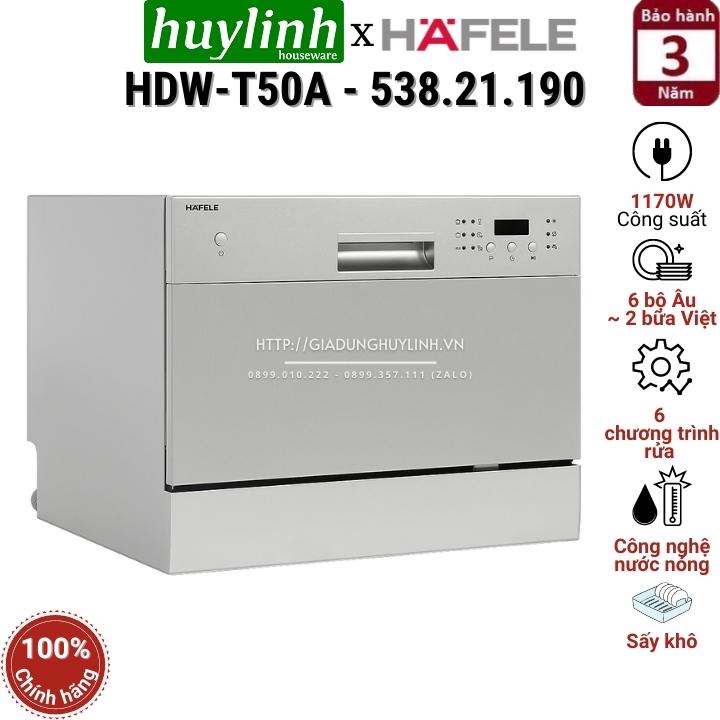 [Trả góp 0%] Máy rửa chén bát để bàn Hafele HDW-T50A - 538.21.190 - 6 bộ Âu [Phù hợp gia đình 2 - 4 người]