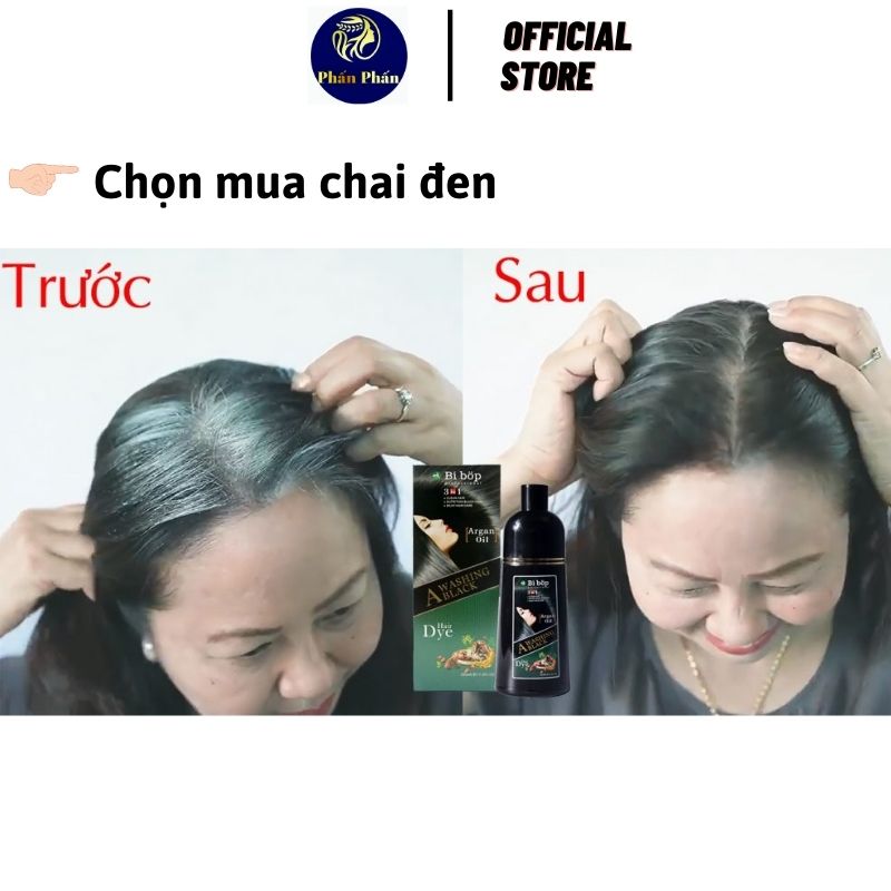 Dầu Gội Phủ Tóc Bạc Đen - Nâu BI.BOP 500ML hàng chuẩn