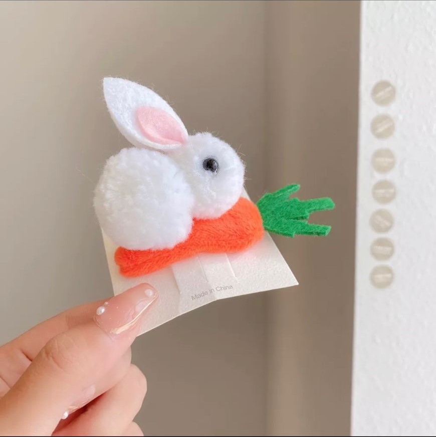 Kẹp Tóc Con Thỏ Cà Rốt Dễ Thương Cho Bé Gái