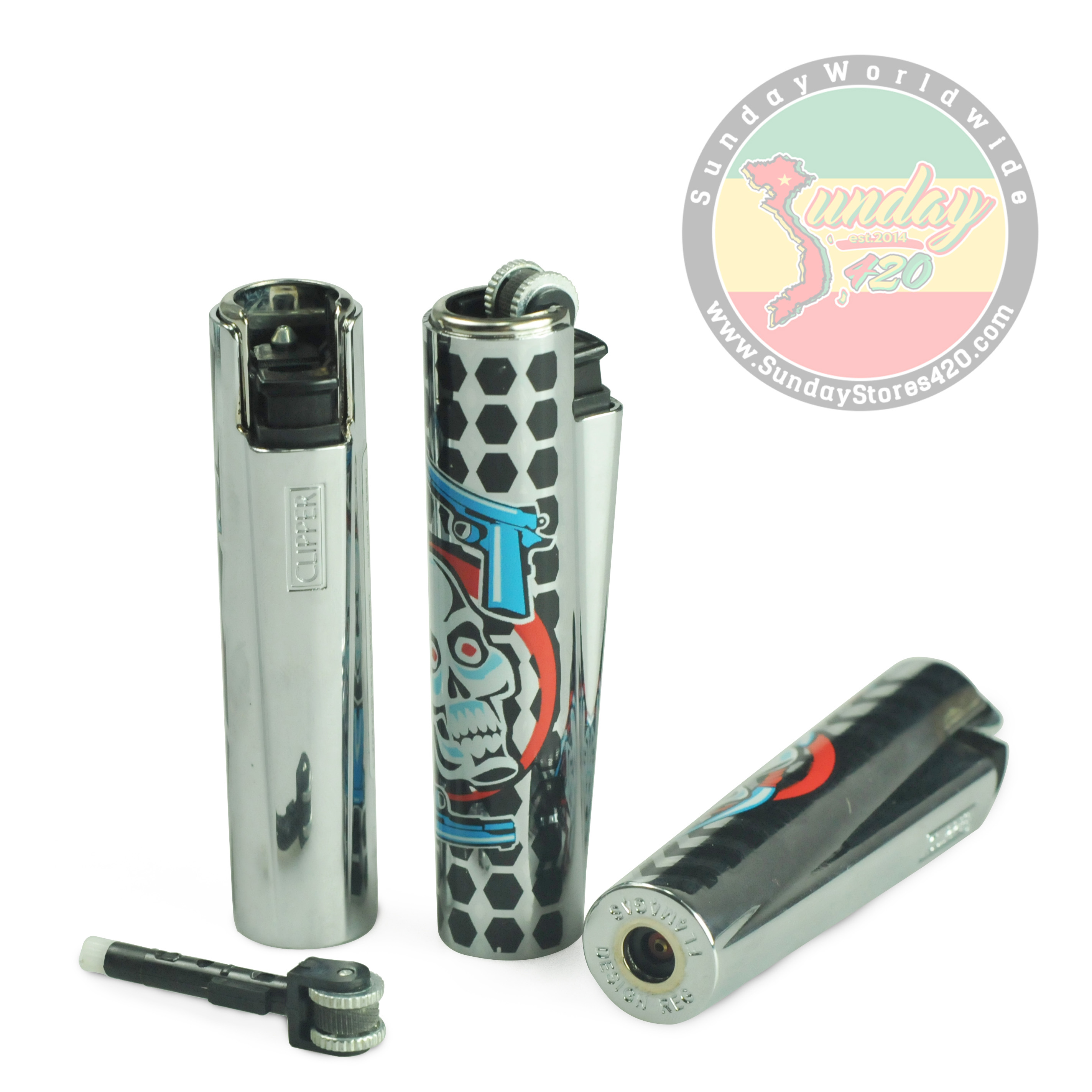 Bật Lửa Clipper Sắt Đầu Lâu - BL-41 (2 cái)