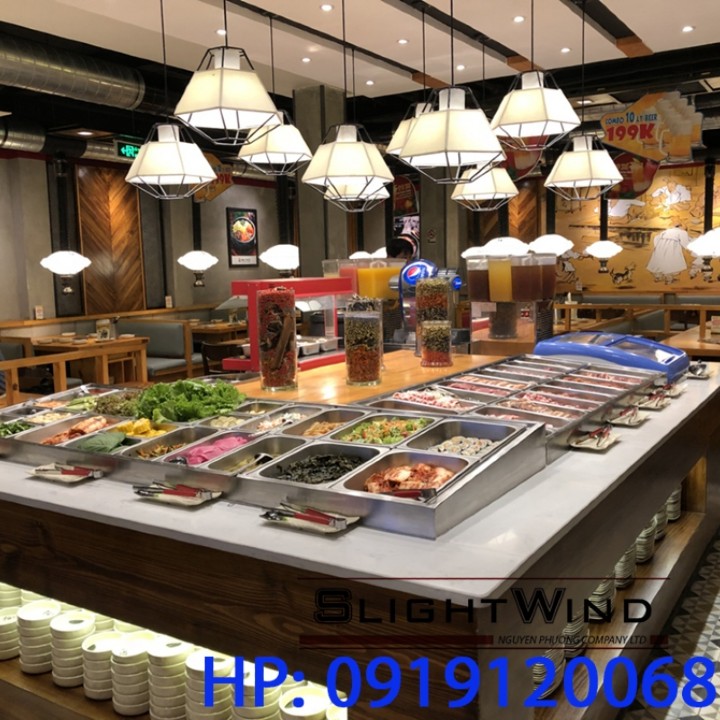 [HCM]Quầy buffet line giữ lạnh thịt và thực phẩm 20 khay - slightwind