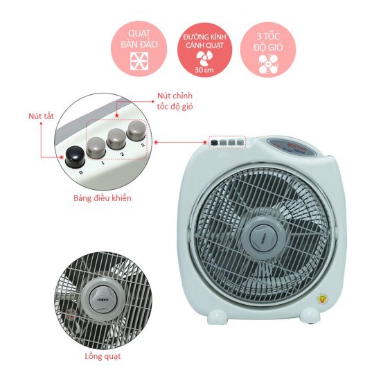 [HCM]Quạt bàn đảo 3 tấc Senko BD1012 - BD860 (MÃ MỚI = BD1012 )