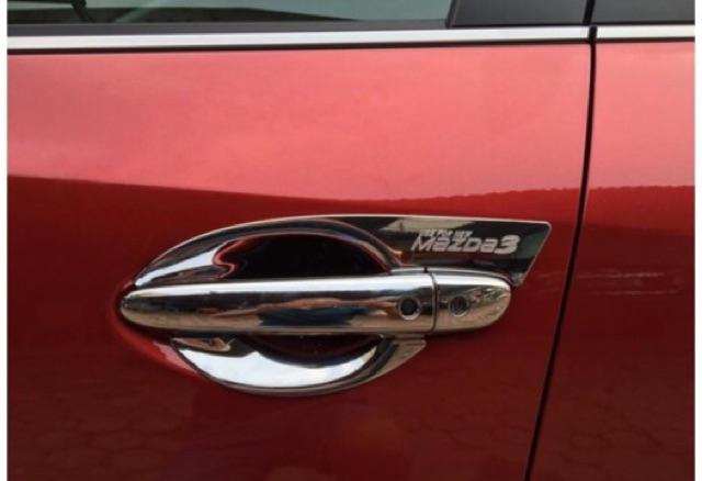 Ốp Trang Trí Tay Hõm Cửa Xe Mazda 3 2016 2017 2018 2019 Mạ Crom Cao Cấp,Giúp Chống Xước, Làm Đẹp Xe, Có Sẵn Keo Dính 2 Mặt, Lắp Đặt Dễ Dàng Tại Nhà