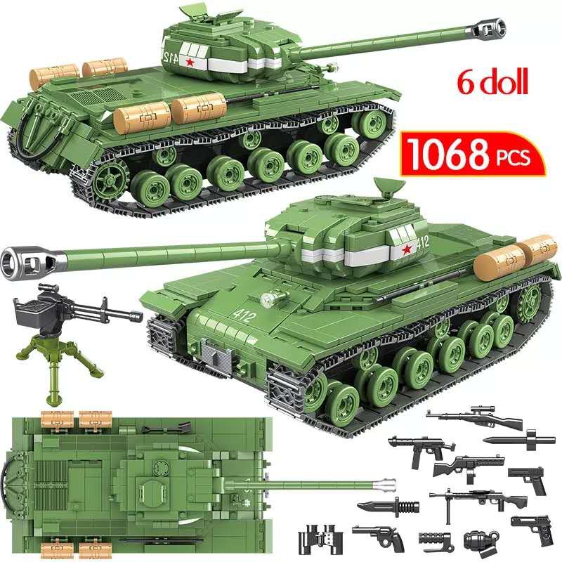 Đồ Chơi Lắp Ghép Mô Hình Xe Tank Is-2M Heavy Tank Soldier Weapon Ww2 100062