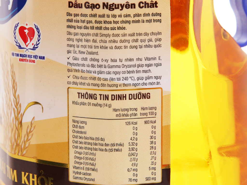 [HN]Dầu ăn Gạo Lứt Simply 2 L