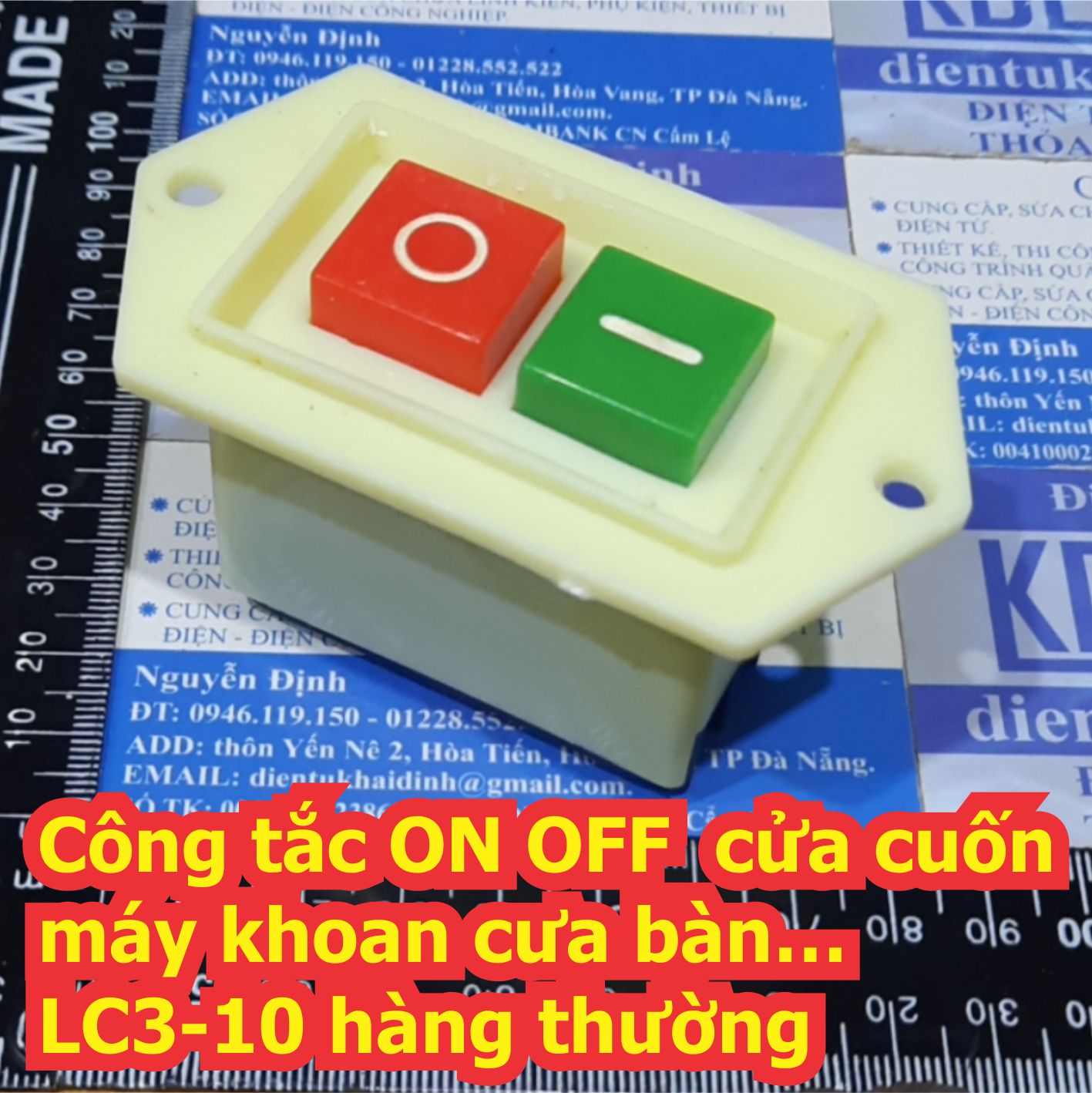 Công tắc nút nhấn on off cửa cuốn máy khoan cưa bàn lc3-10 10a 380v kde7314